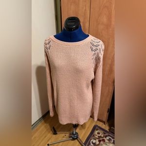 St. John’s Bay Soft Pink Sweater with Metallic Thread Detail
